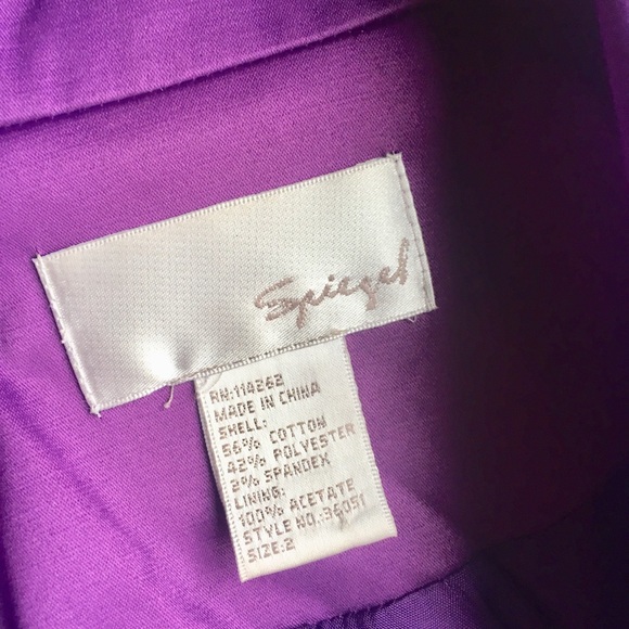 Spiegel Sateen purple blazer sz 2 - Picture 6 of 6